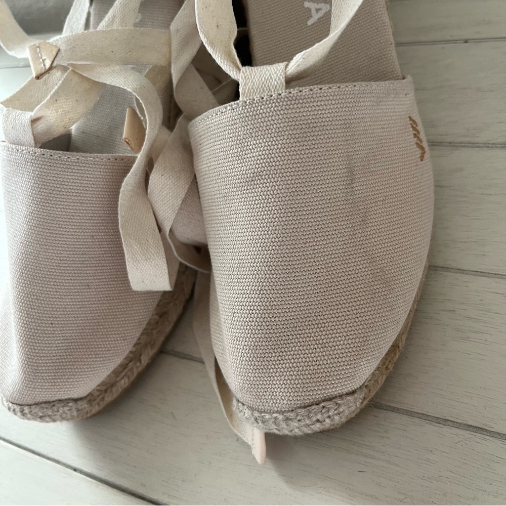 Viscata Barcelona Escala Canvas Espadrille Wedges Shoes Size 37 - Picture 4 of 11